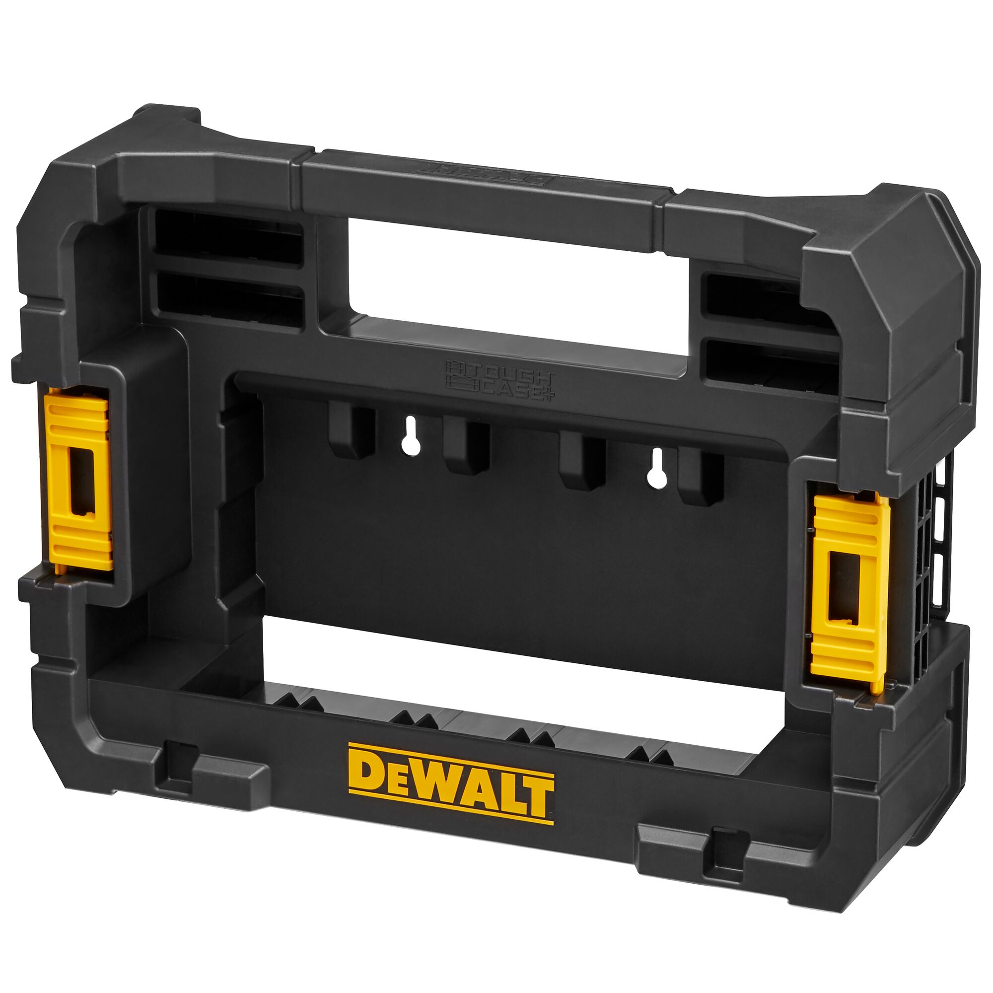 A DEWALT branded black and yellow plastic tool case frame with a handle, intended for organizing and storing tools or accessories.
