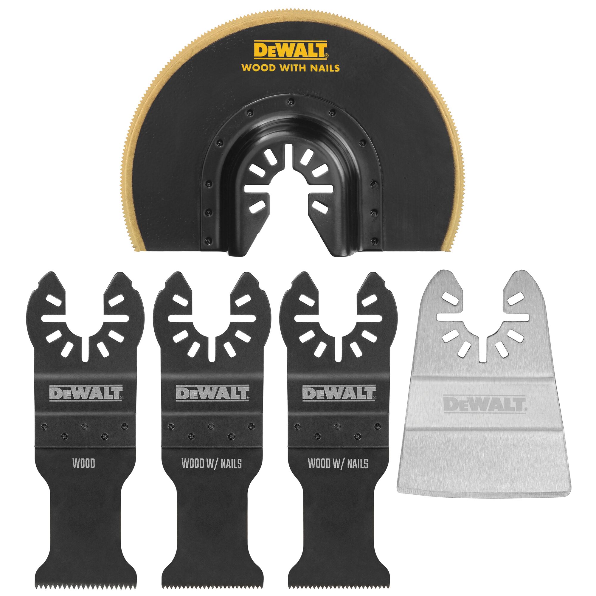 profile of Oscillating 5 piece Blade Set.